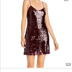 WAYF WOMENS Julian V Neck Sequined Slip Dress.